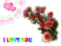 i love you pink roses ecard