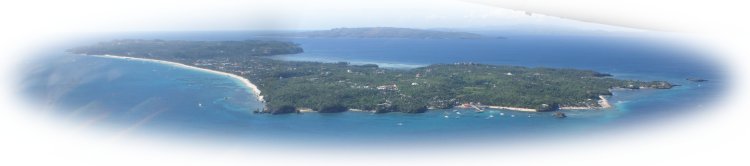 Boracay island amidst blue waters - aerial photo