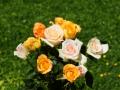 yellow and pink roses bouquets wallpaper