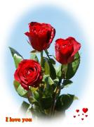 I Love you eCard roses