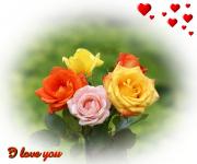 I Love you eCard roses