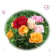 love greeting card apricot, peach, red roses - large rose bouquet
