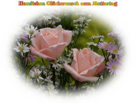 eMail Grusskarten Muttertag - 2 rosa Rosen